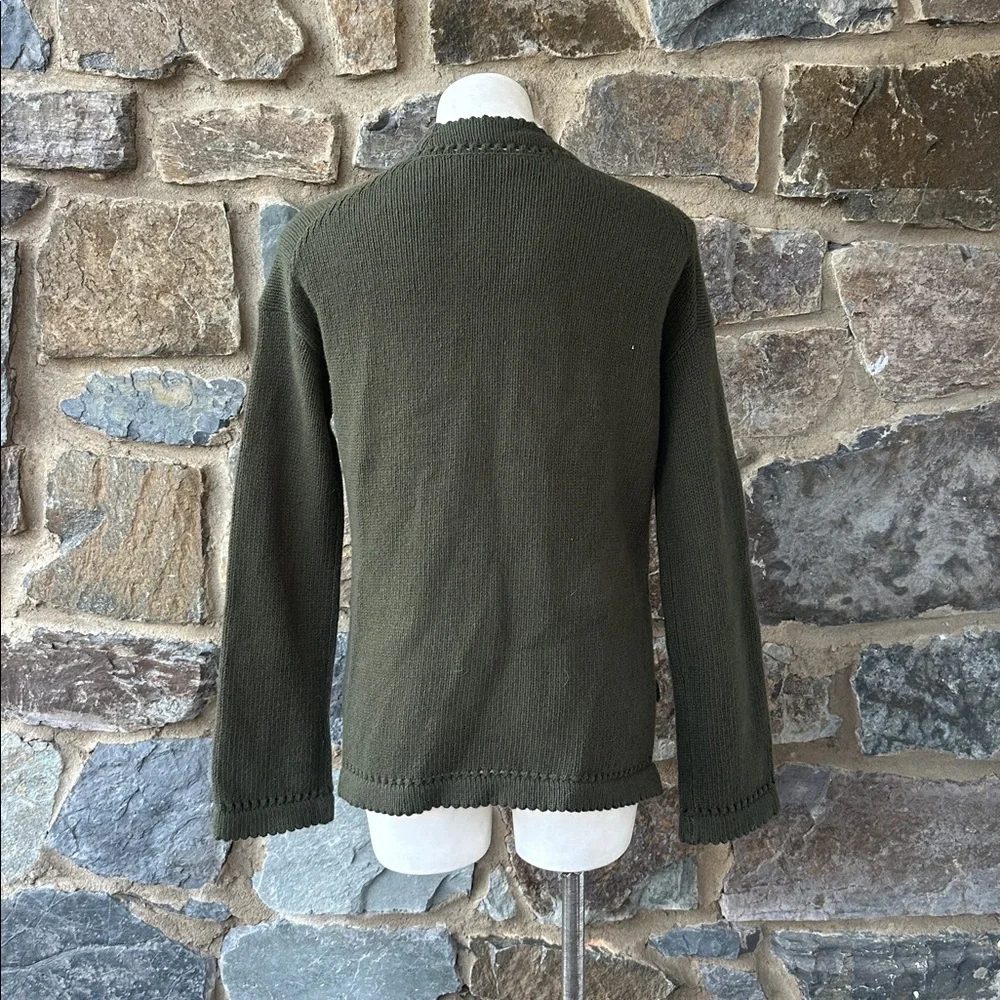 Theory Karenia Felted Wool And Cashmere Cardigan in Olive Green Size Small